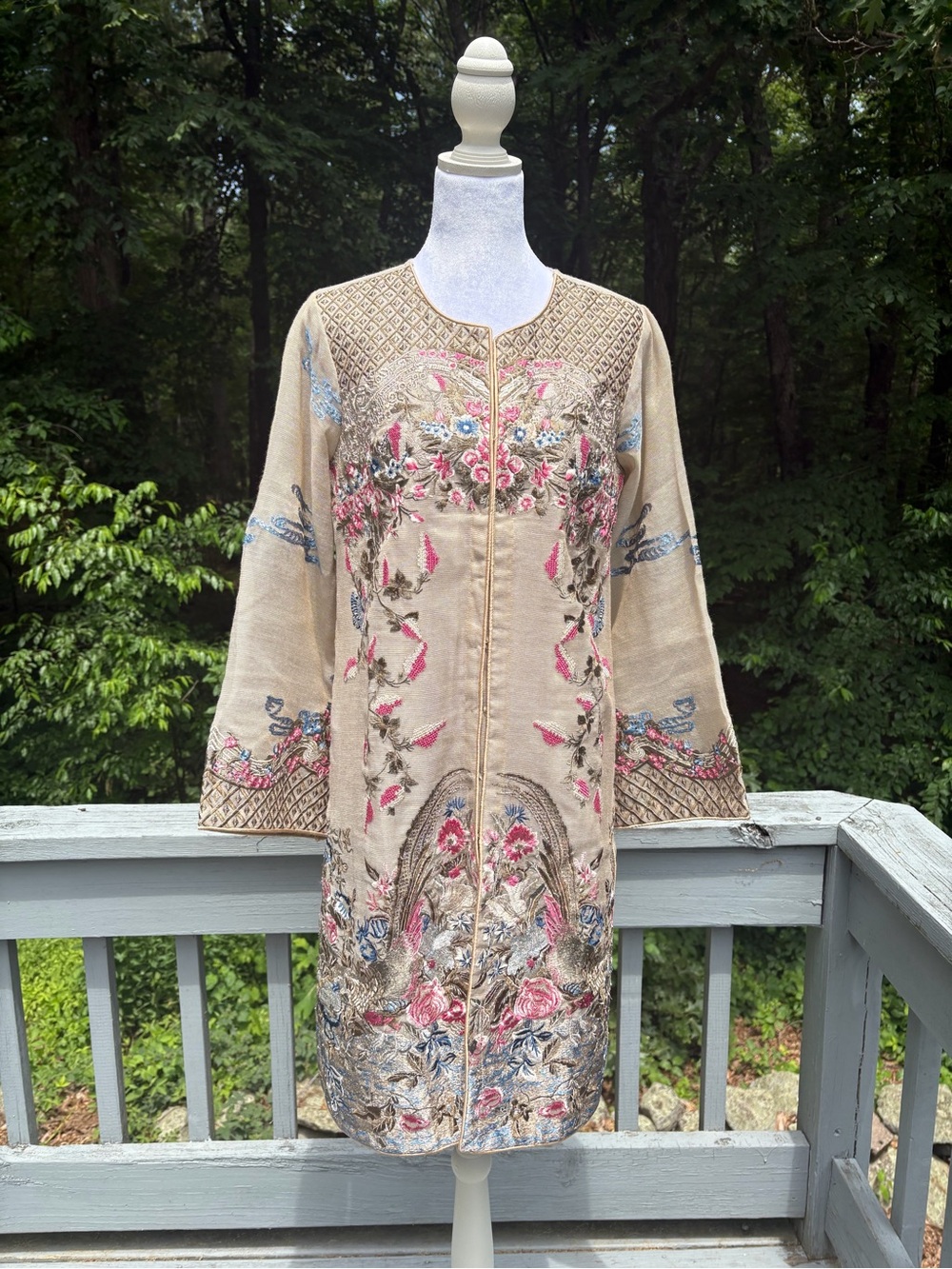 Sana Safinaz Embroidered Beige Floral Shirt (2 piece)